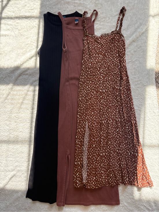 Old Navy Dresses & Skirts - 3-Piece Maxi and Midi Dress Set - Black, Brown, Brown Printed